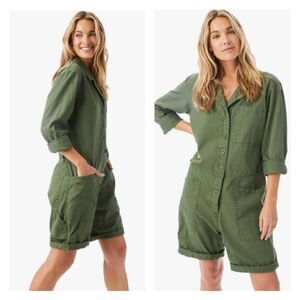 Xirena Hartley Romper in Surplus Green Size XS Utility Carpenter Military